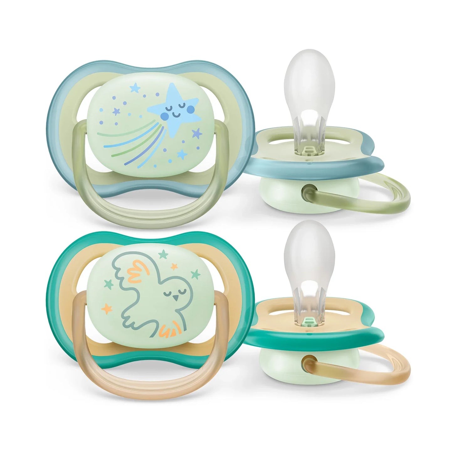 Ultra Air Nightime Pacifier - 0-6M 2pk