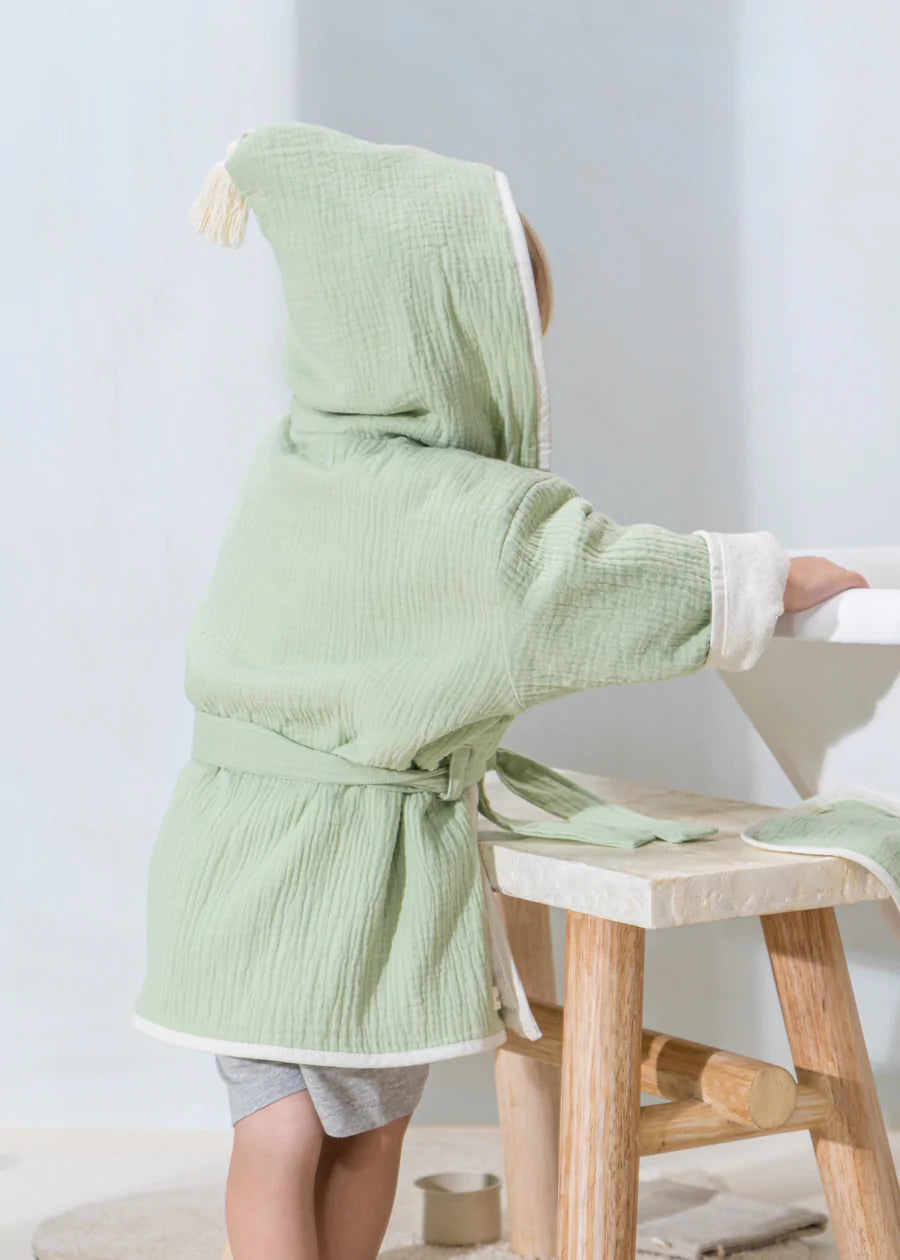 100% Organic Cotton Bathrobe Seafoam