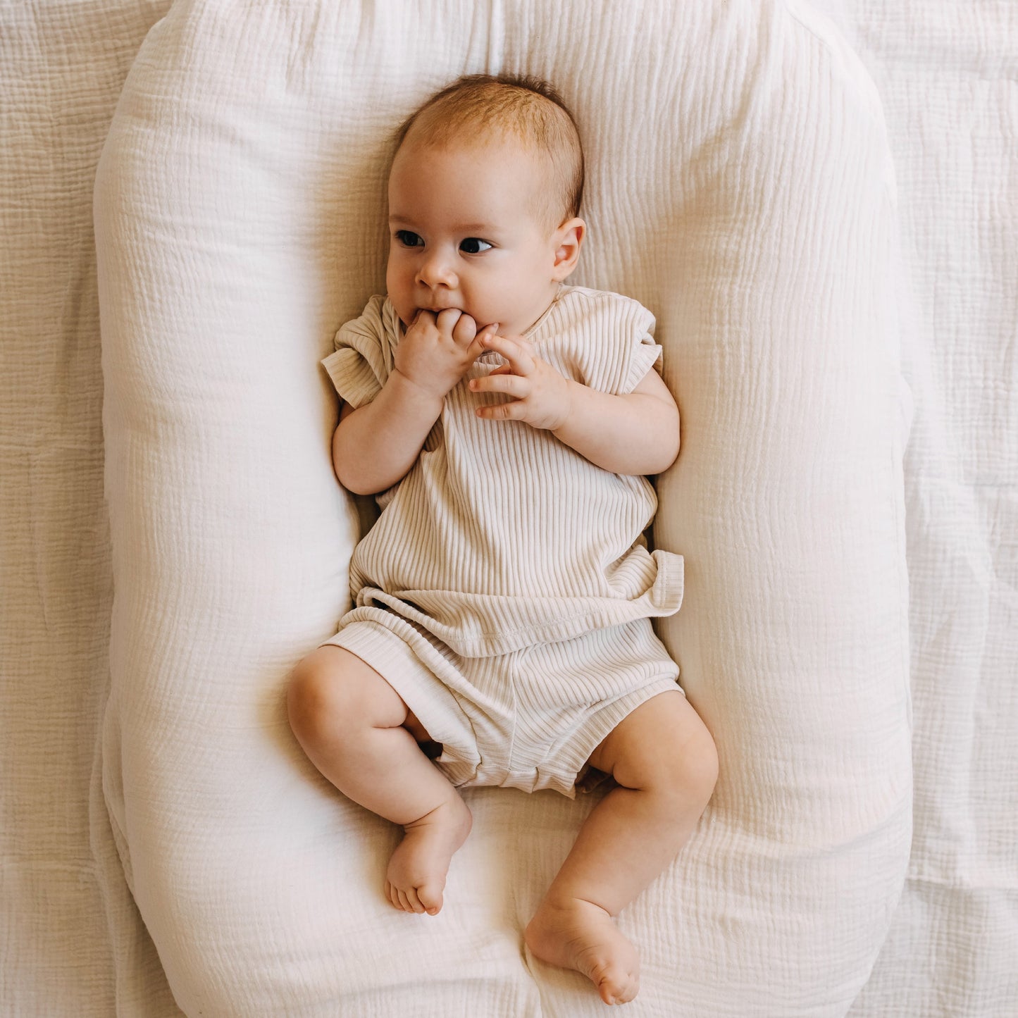 Simmons Cozy Baby Nest Lounger Muslin