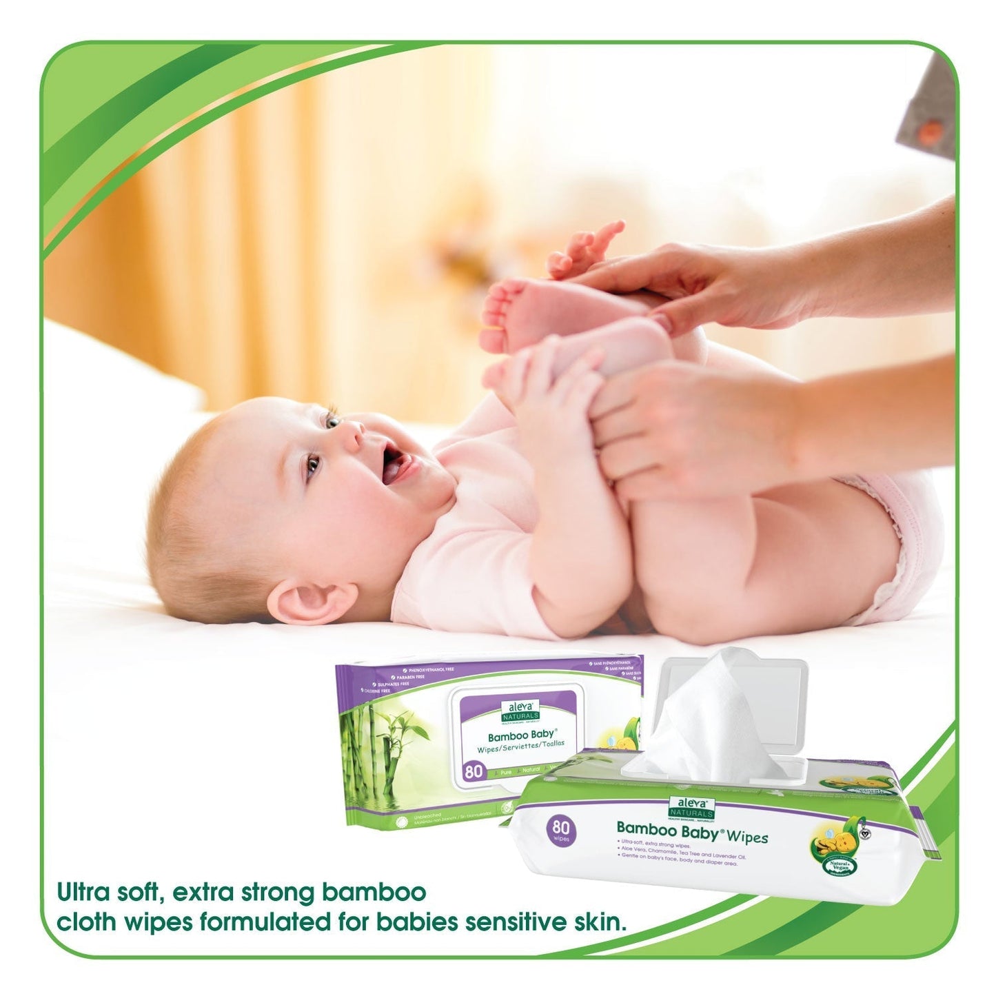 Bamboo Baby Wipes – 80 Count