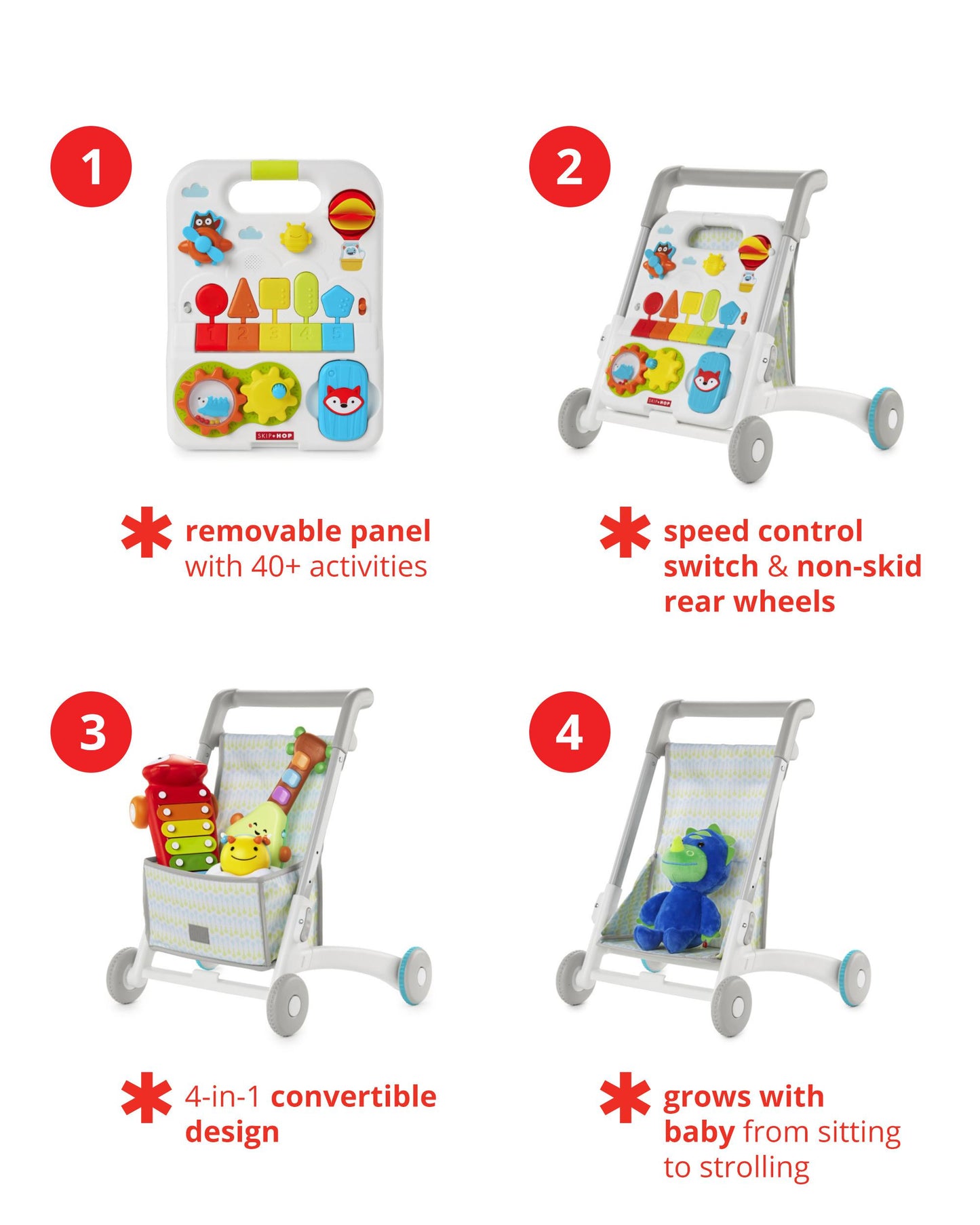 Explore & More 4-In-1 Grow Along Activity Walker Baby Toy