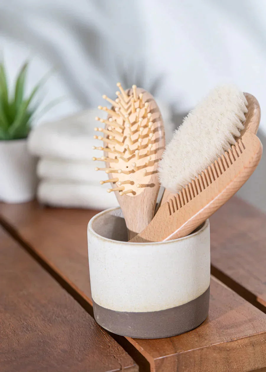 Set of 3 Wooden Baby Hair Brush