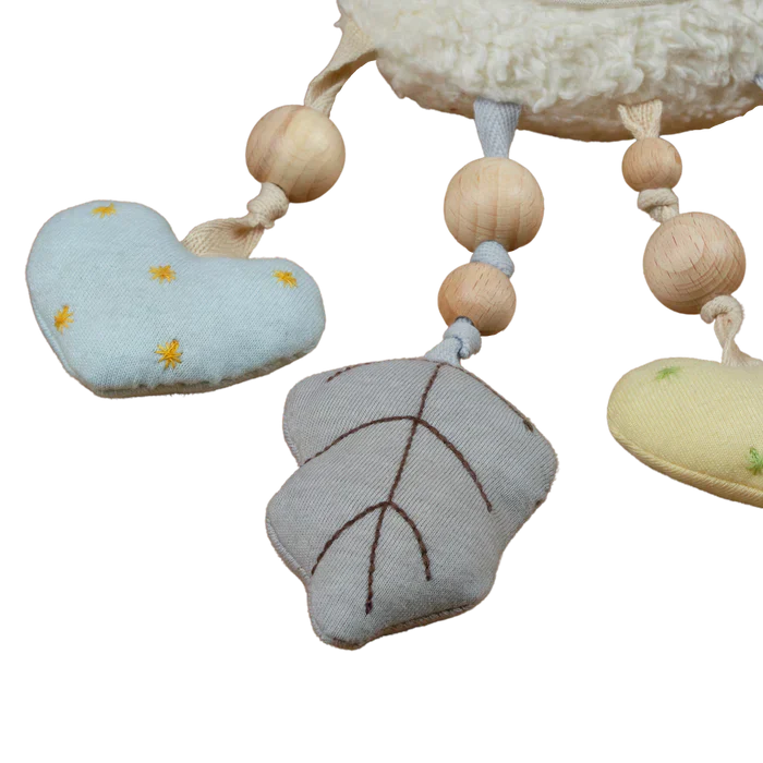 Bahbah the Lamb Mobile with Fabric Hearts