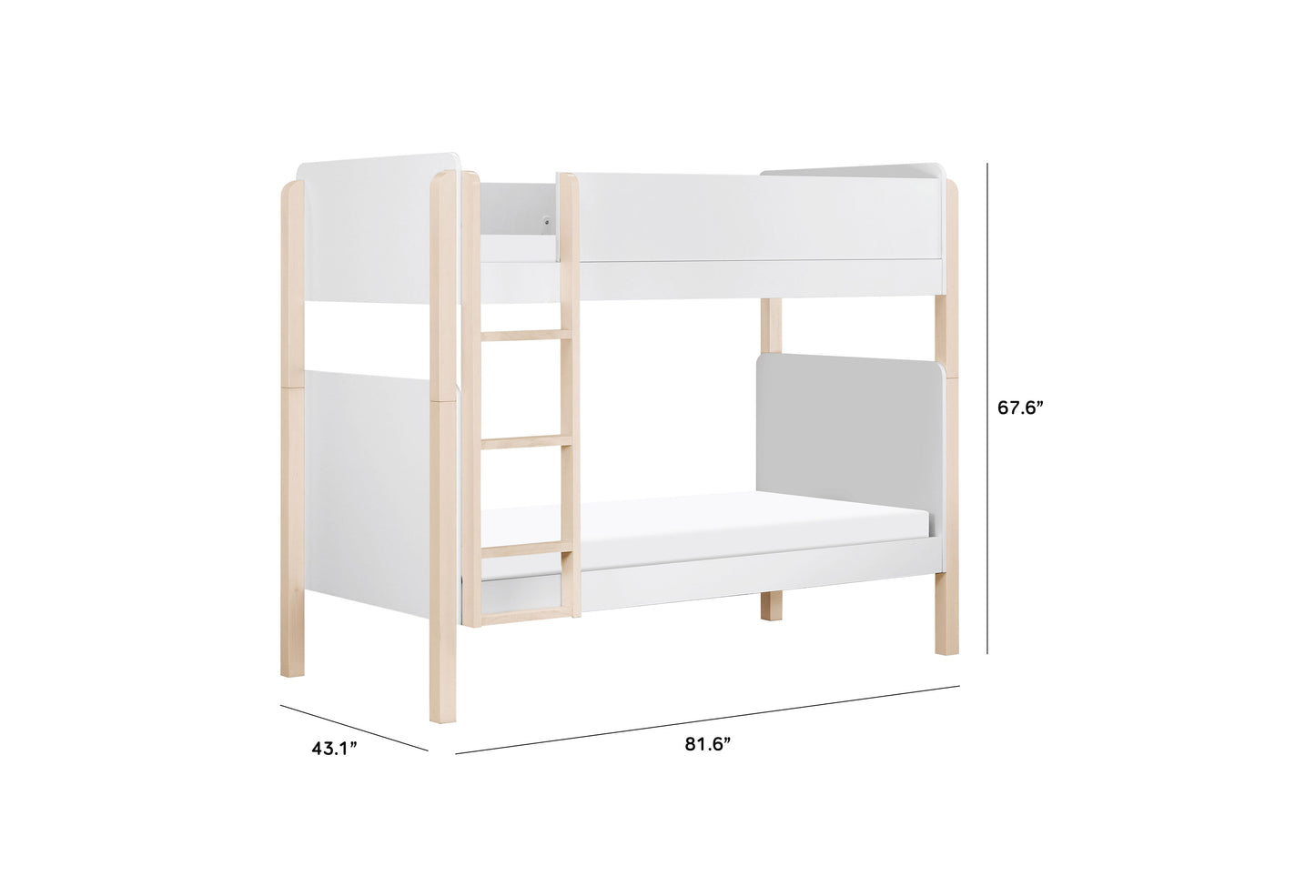 Babyletto TipToe Bunk Bed White/ Washed Natural