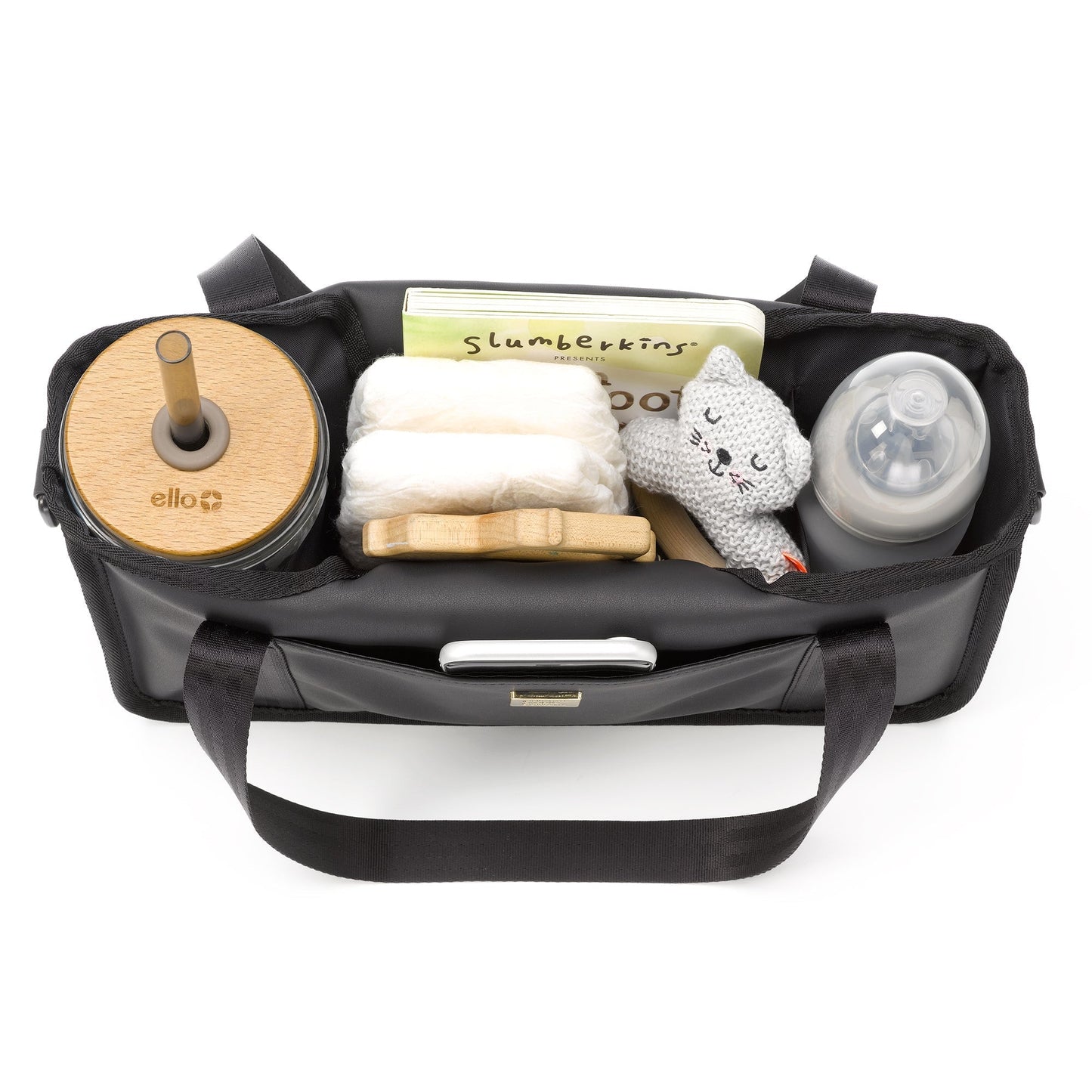 Wander Stroller Caddy Black Matte Leatherette