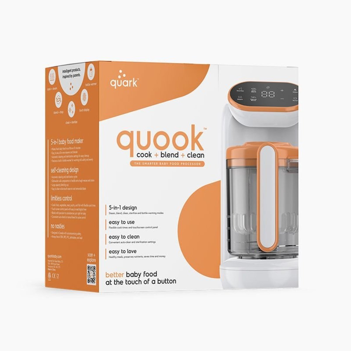 Quook 5-in-1 Baby Food Maker, Bottle Warmer & Sterilizer