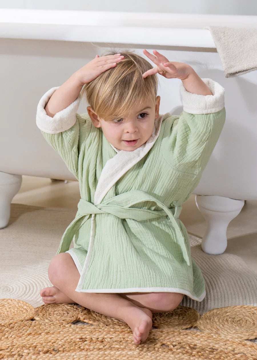 100% Organic Cotton Bathrobe Seafoam