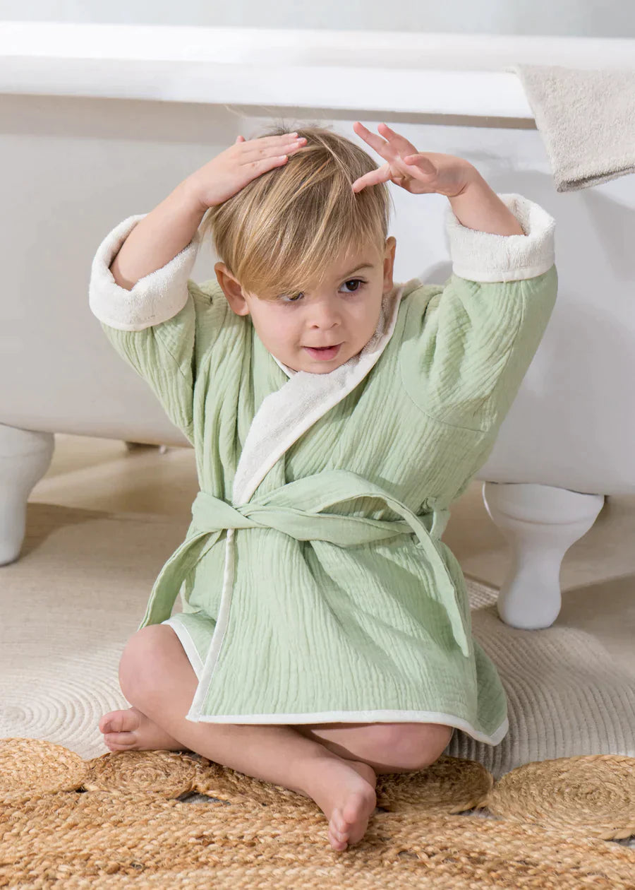 100% Organic Cotton Bathrobe Seafoam