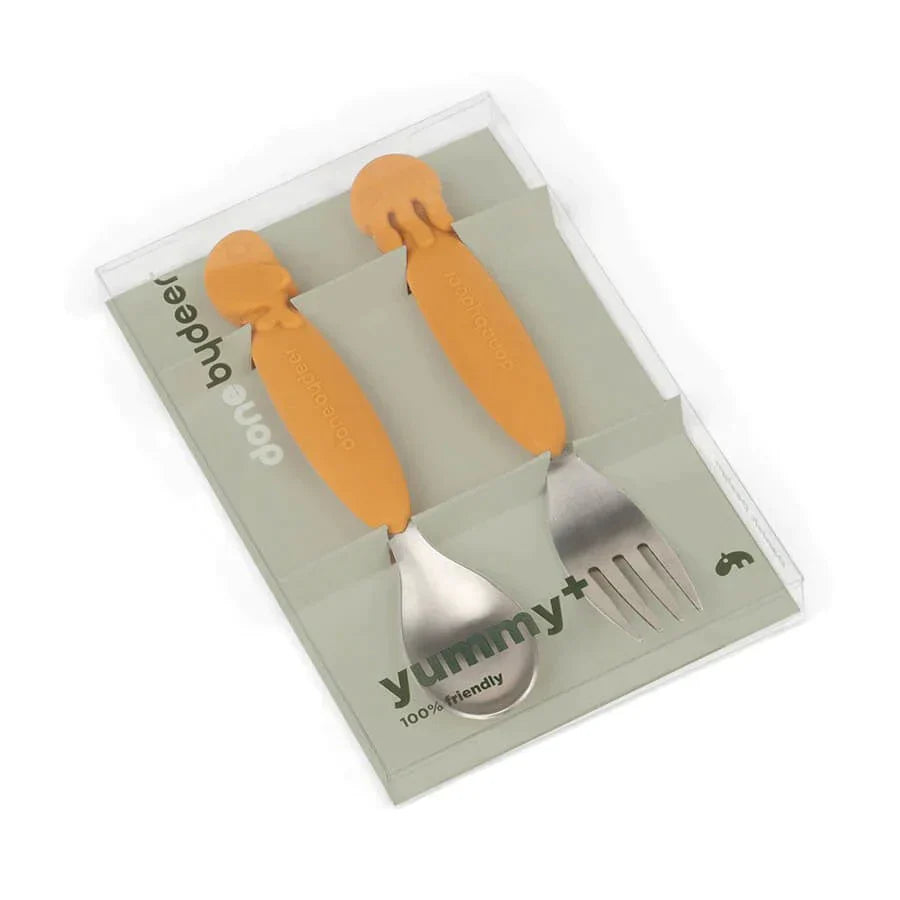 Yummy Plus spoon & fork set Sea friends