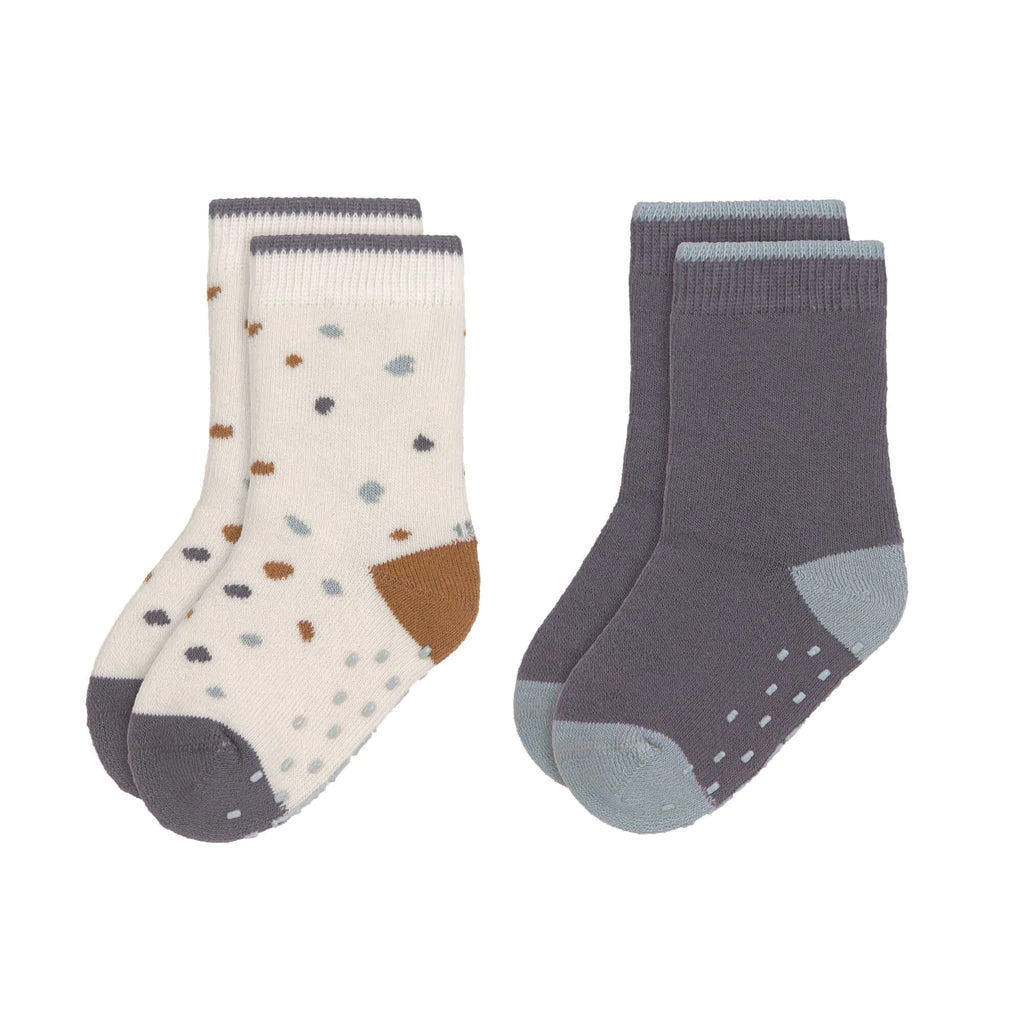 Anti-Slip Socks 2pcs - Tiny Farmer- Blue