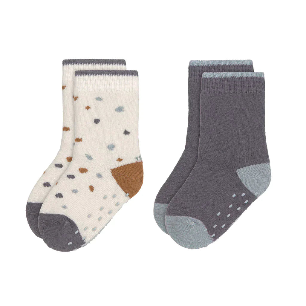 Anti-Slip Socks 2pcs - Tiny Farmer- Blue