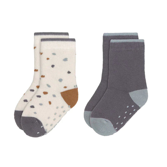 Anti-Slip Socks 2pcs - Tiny Farmer- Blue
