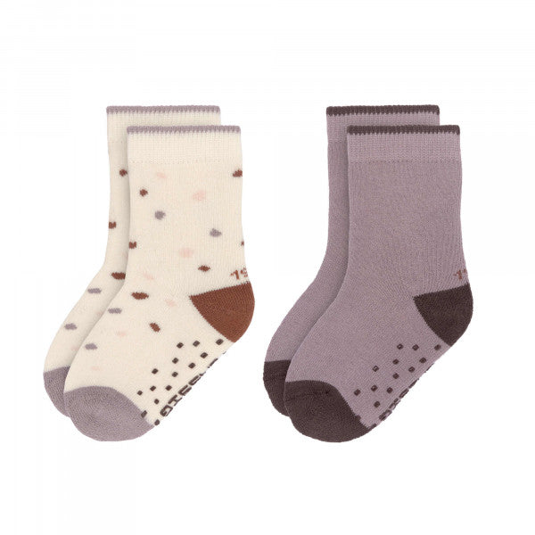 Anti-Slip Socks 2pcs - Tiny Farmer- Lilac