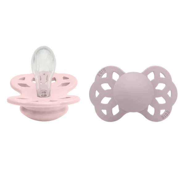 BIBS Infinity Pacifier Silicone Symmetrical Blossom/Dusky Lilac 2 PK