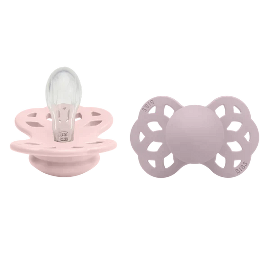 BIBS Infinity Pacifier Silicone Symmetrical Blossom/Dusky Lilac 2 PK