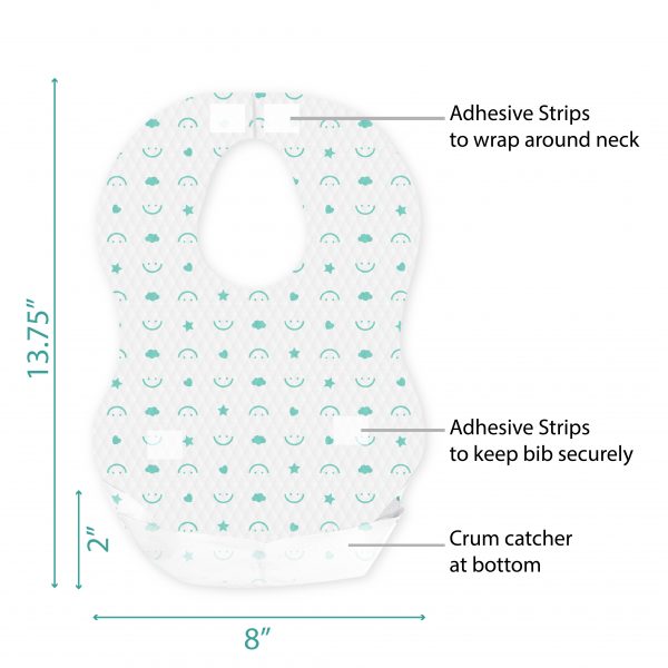 Disposable Bibs with Crumb Catcher 24 Value Pack