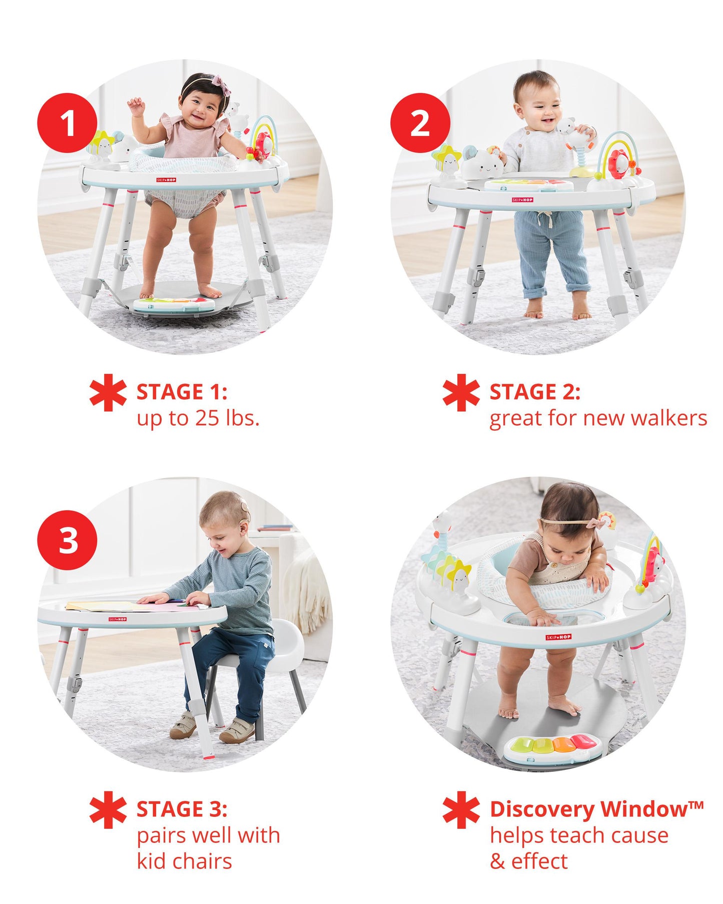 Silver Lining Cloud Baby's View 3-Stage Activity Center