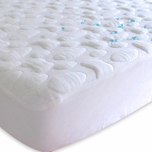 Quilted Mini Crib Mattress Protector Eucalyptus