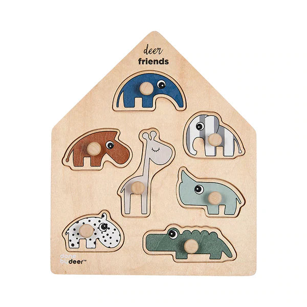 Peg Puzzle Deer Friends Colour Mix