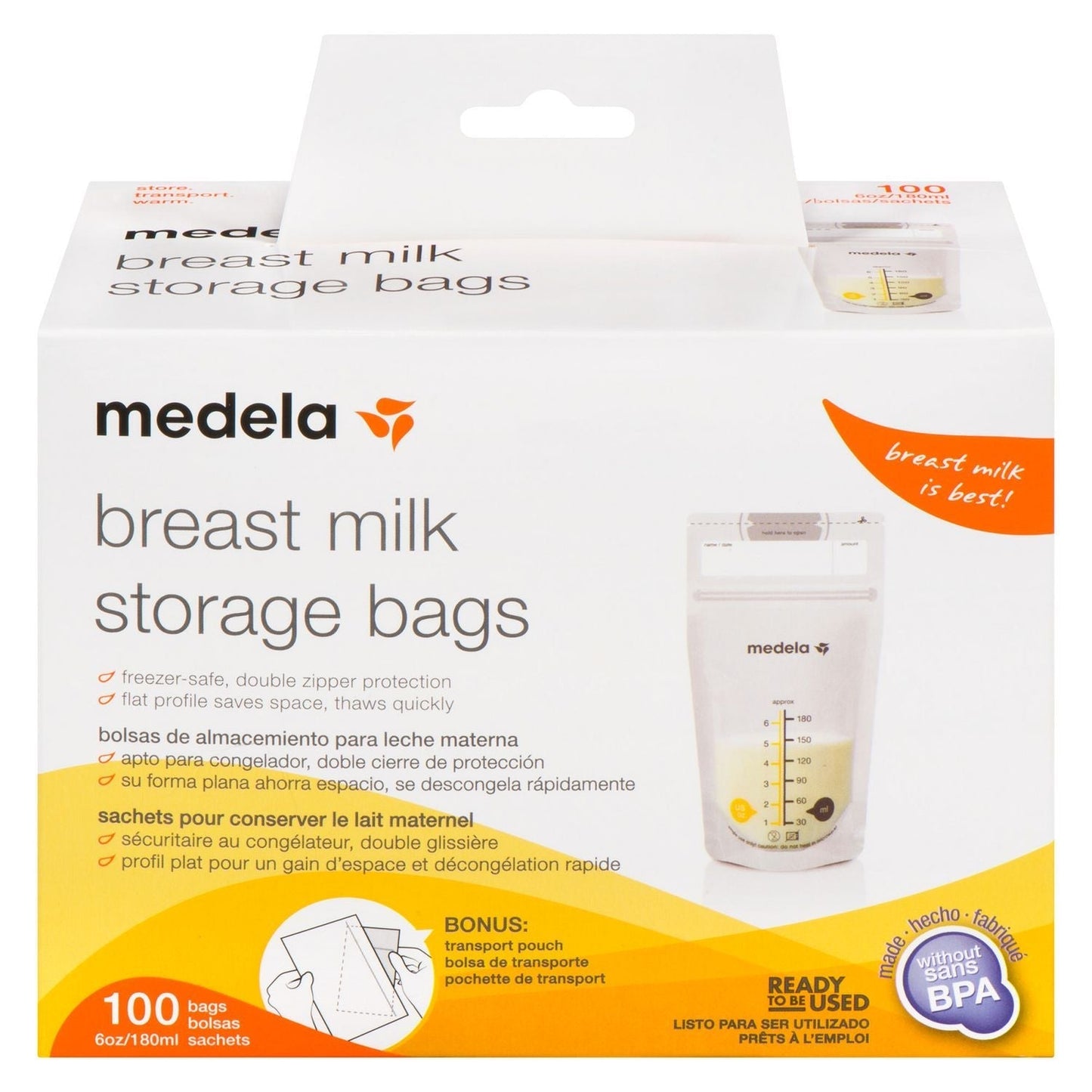 Breast milk storage bags