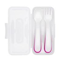 On-the-Go Plastic Fork and Spoon Set with Travel Case