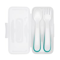On-the-Go Plastic Fork and Spoon Set with Travel Case