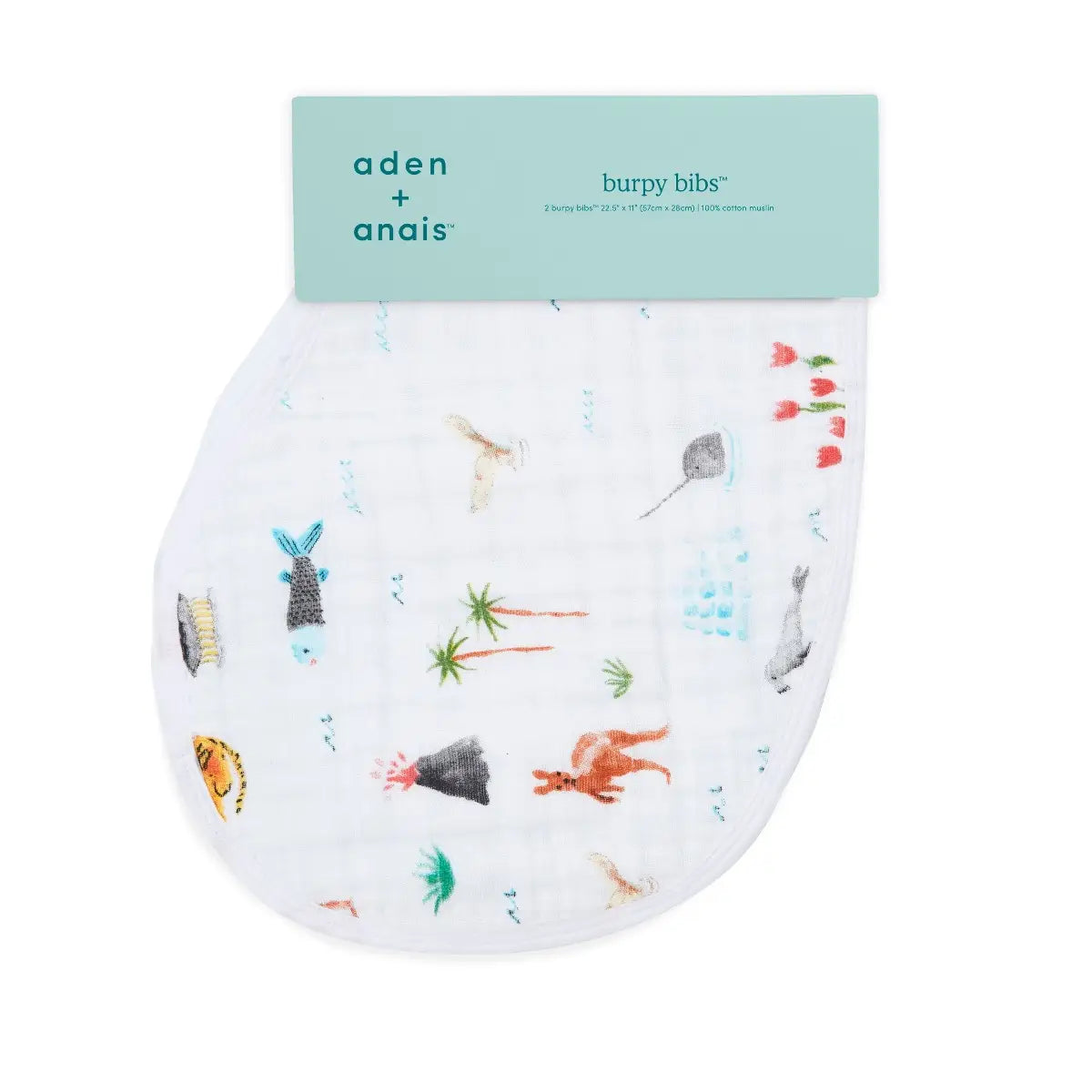 Cotton Muslin Burpy Bibs 2pk