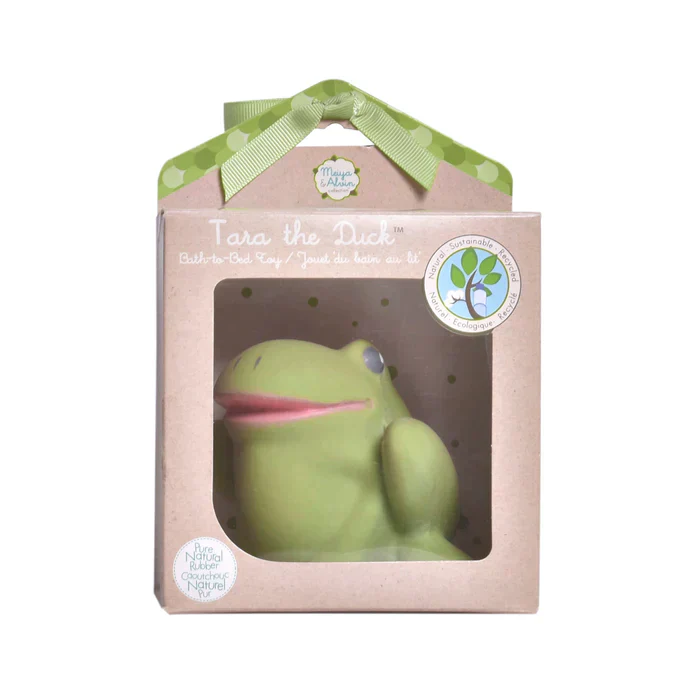 Gemba the Frog Organic Natural Rubber Teether, Rattle & Bath Toy