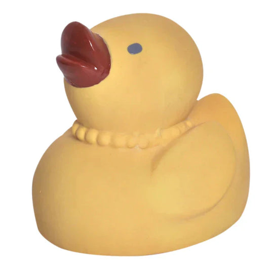 Tara the Duck Organic Natural Rubber Teether, Rattle & Bath Toy
