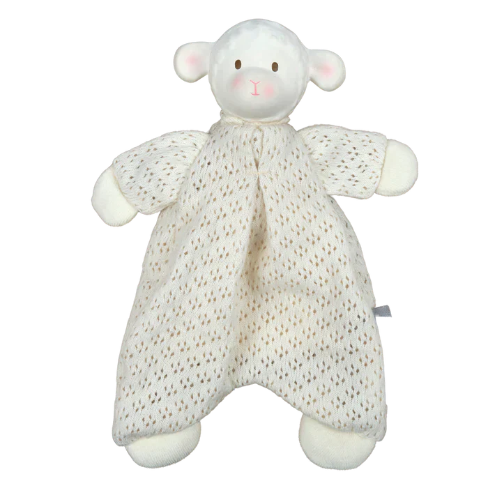 Bahbah the Lamb Baby Lovey with Organic Natural Rubber Teether Head