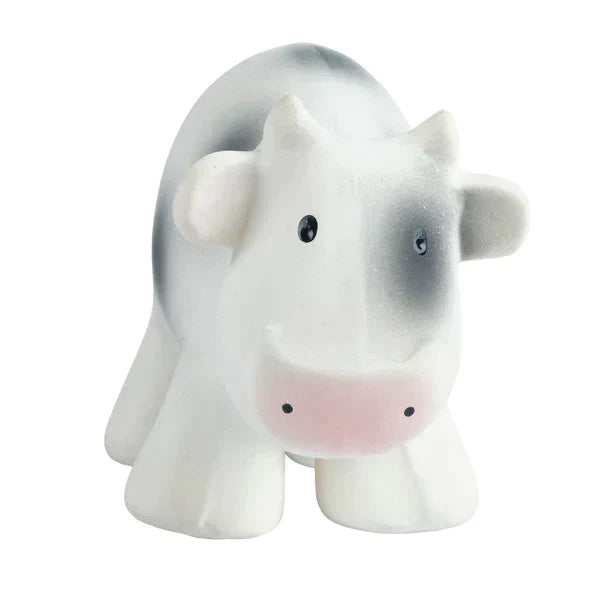 Cow Organic Natural Rubber Rattle Teether & Bath Toy
