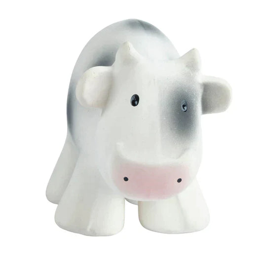Cow Organic Natural Rubber Rattle Teether & Bath Toy