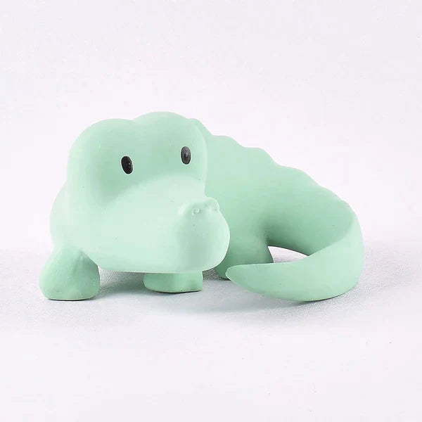 Crocodile Organic Natural Rubber Rattle Teether & Bath Toy