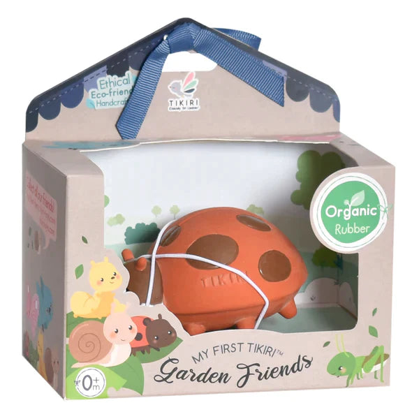 Ladybug Natural Rubber Teether Rattle & Bath Toy