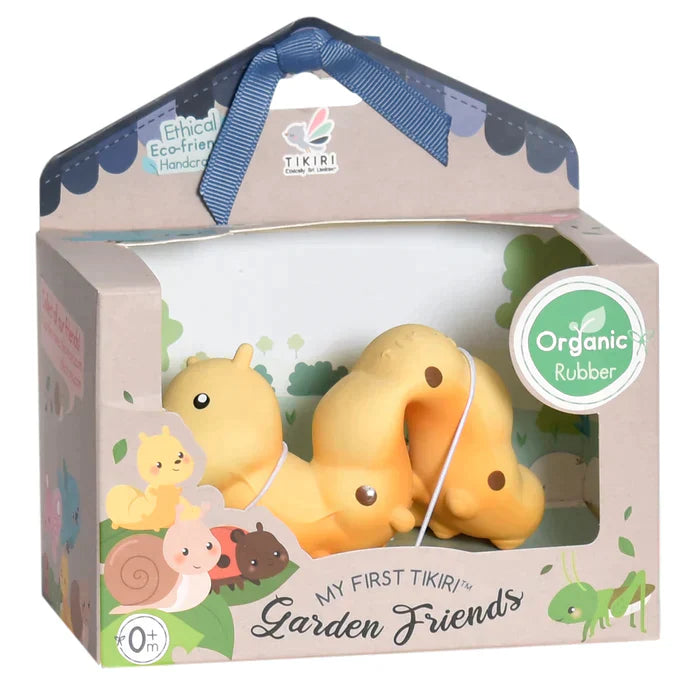 Caterpillar Natural Rubber Teether Rattle & Bath Toy