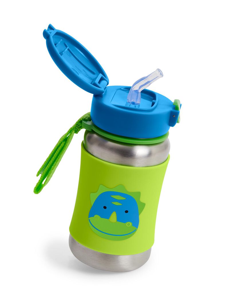 Zoo Stainless Steel Little Kid Straw Bottle