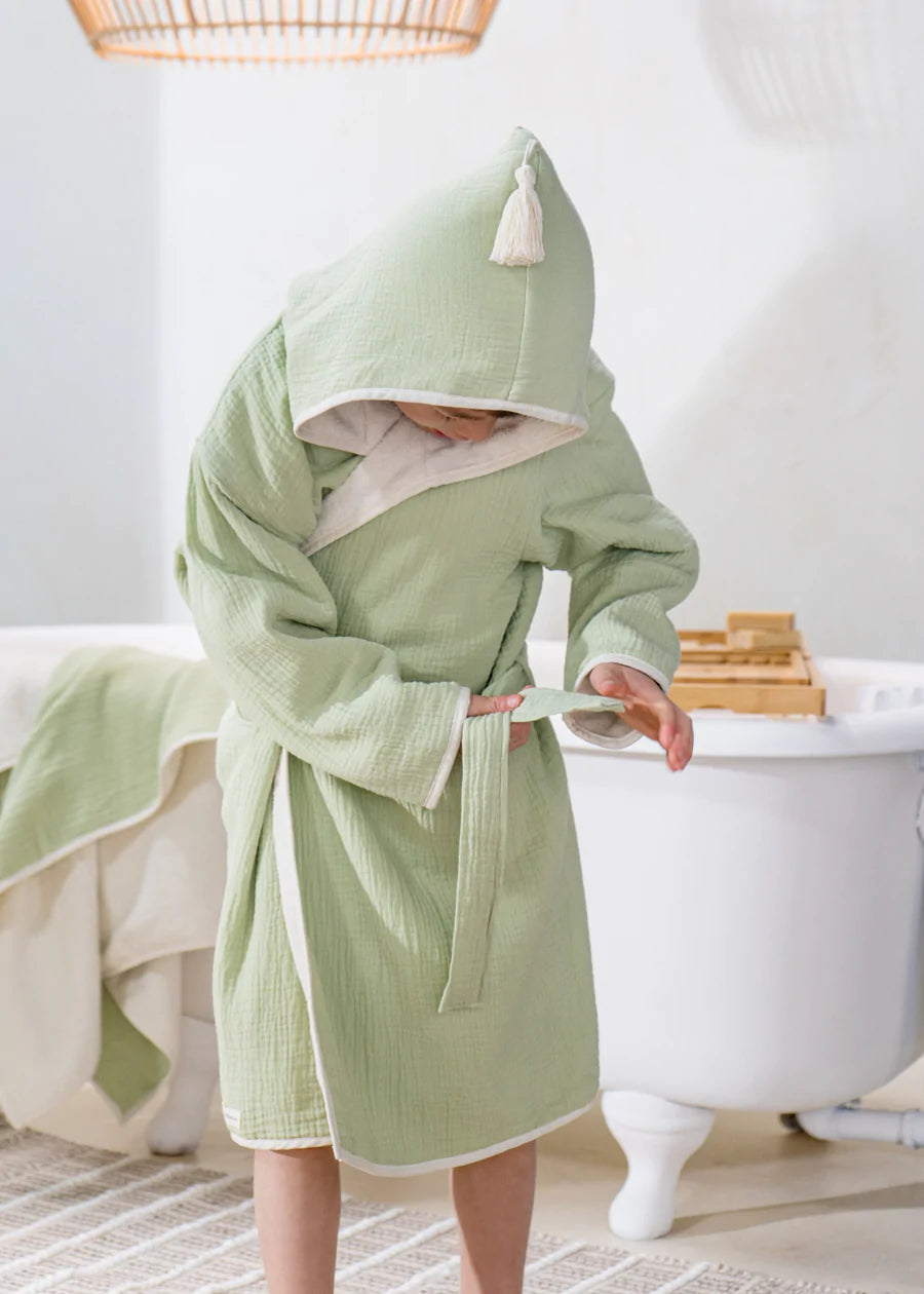 100% Organic Cotton Bathrobe Seafoam
