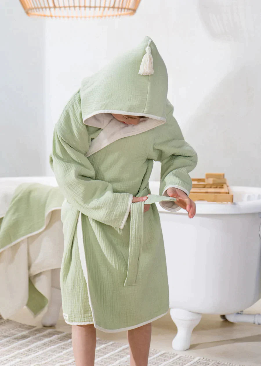 100% Organic Cotton Bathrobe Seafoam