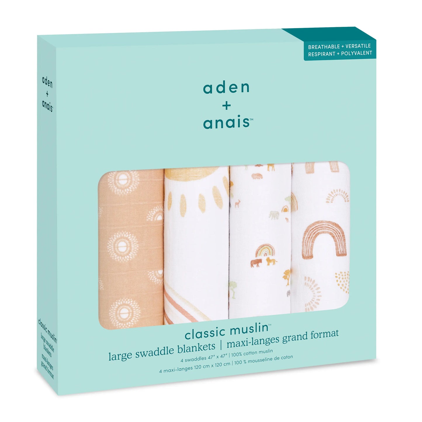Cotton Muslin Swaddles 4pk