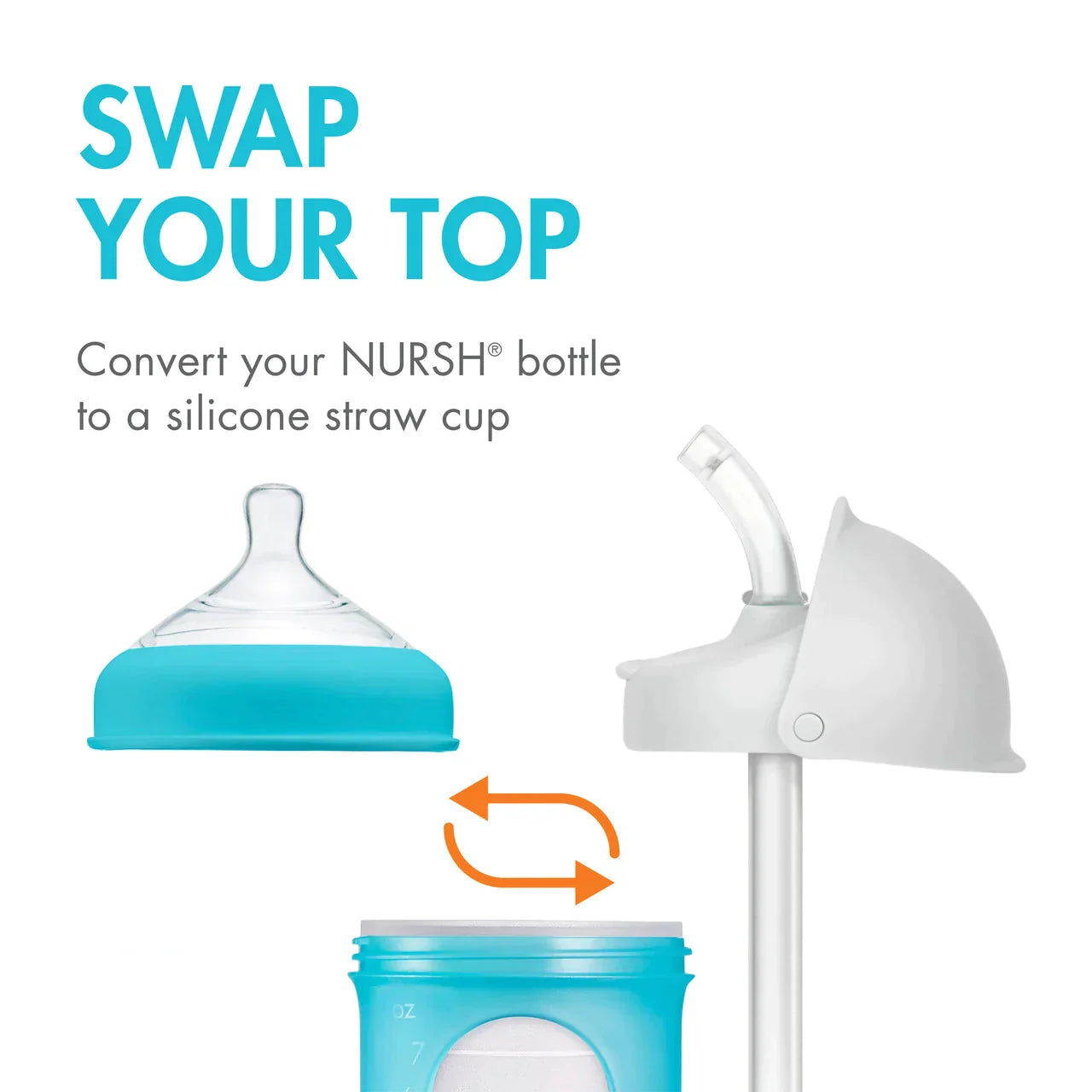 NURSH Silicone Straw Conversion Top 2 Pack