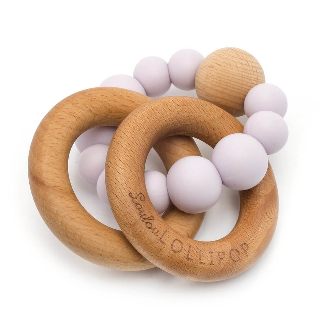 Bubble Silicone and Wood Teether