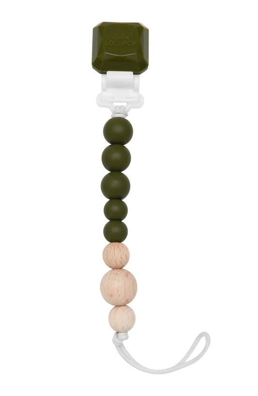 Pacifier Clip Pop Silicone & Wood