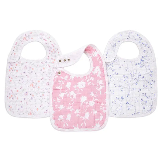 Cotton Muslin Snap Bibs 3pk