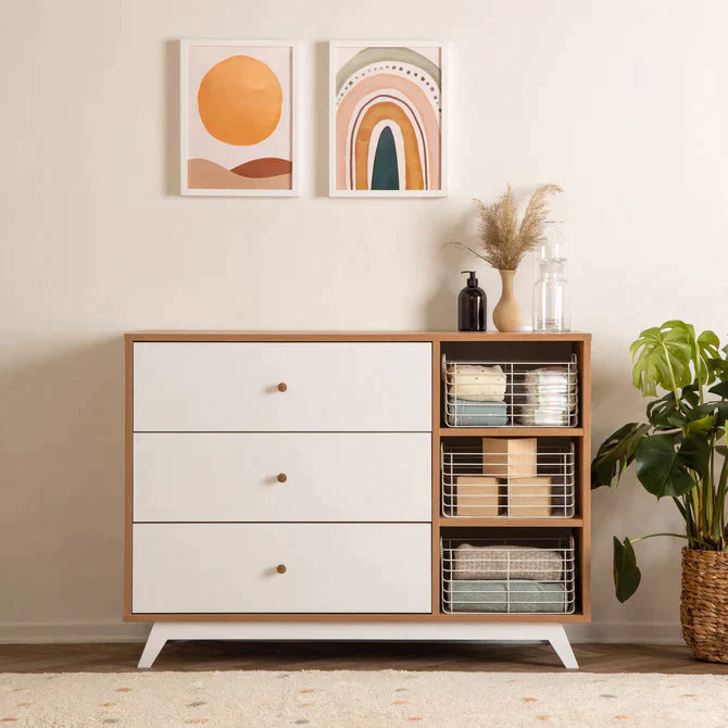 Central Park 3 drawer Two Shelves Dresser