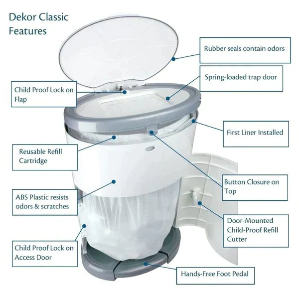 Dekor Classic Hands Free Diaper Pail