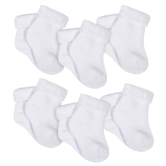 6-Pack Baby Neutral White Crew Socks