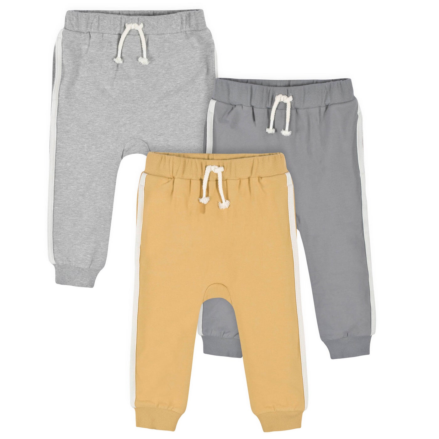 GRAY & YELLOW 3PK JOGGERS