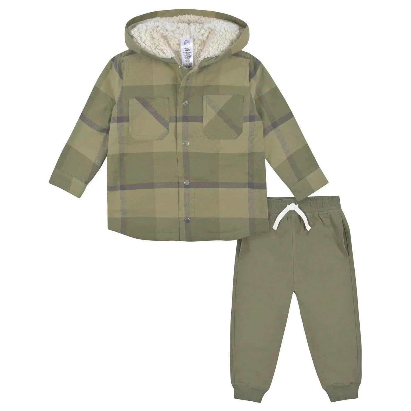 Green Plaid Jacket & Jogger 2 Pc Set