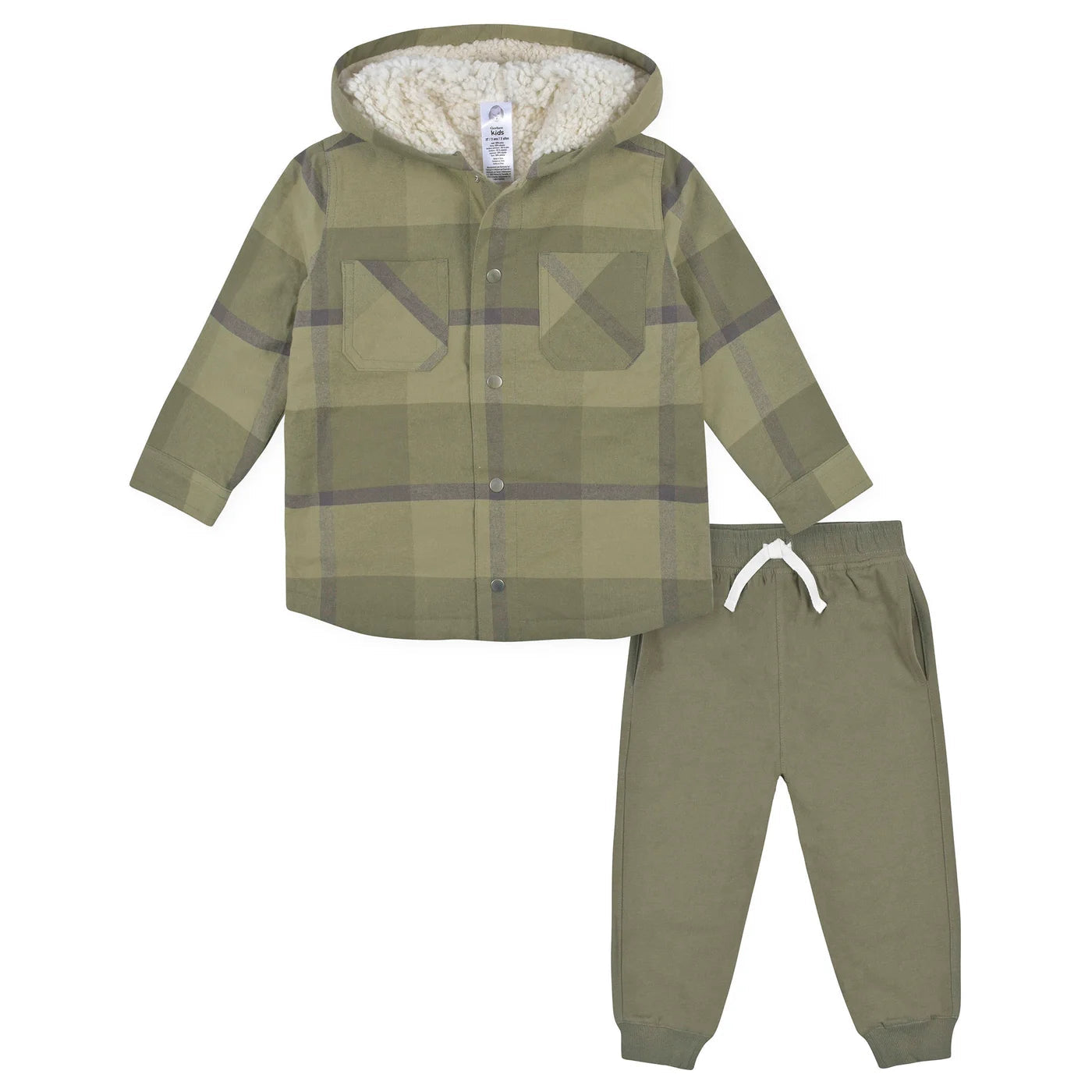 Green Plaid Jacket & Jogger 2 Pc Set