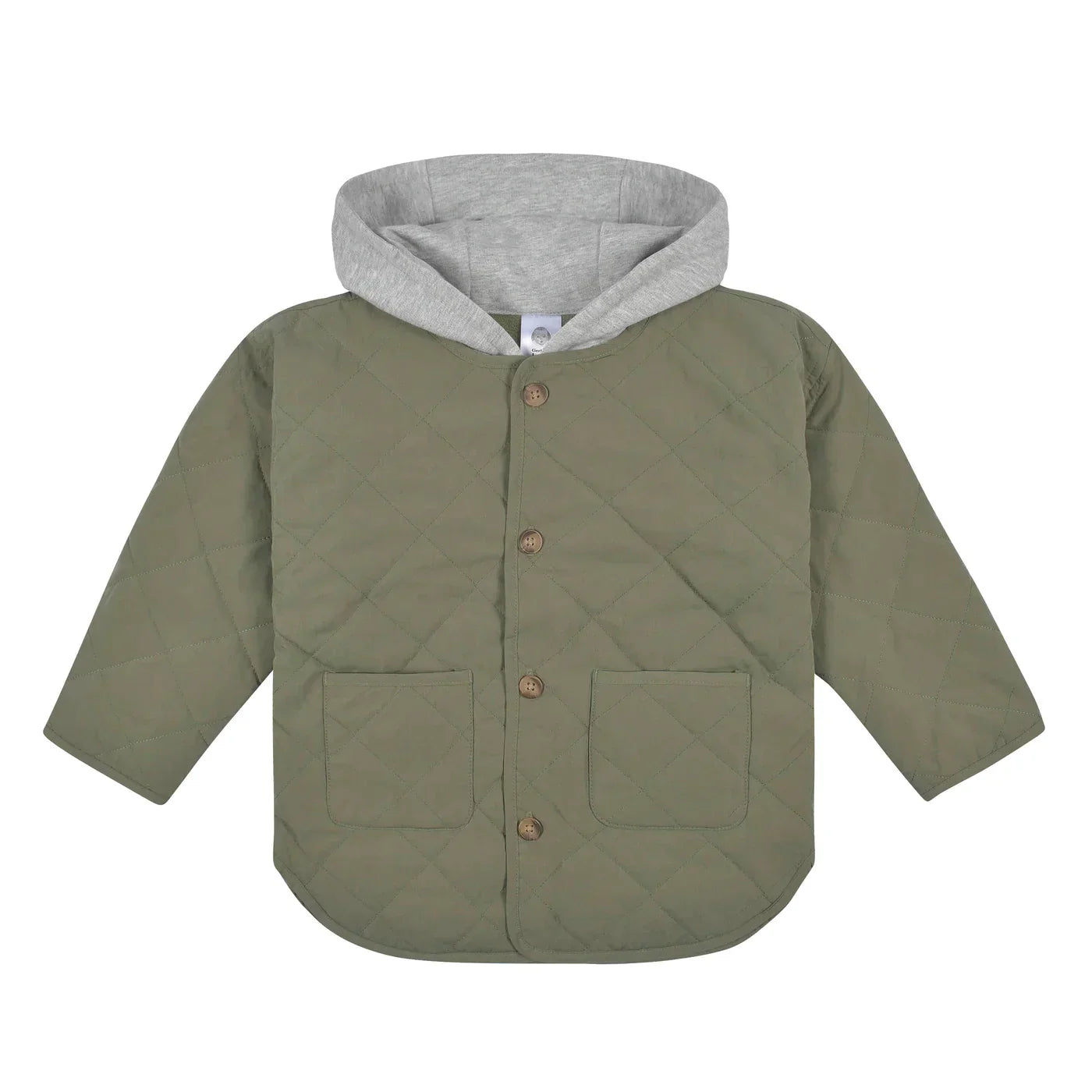 Green Quilted Hooded Jacket Set